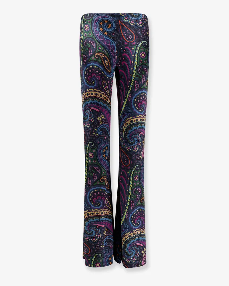 Etro Chenille trousers with multicolor print -  - gender_Woman Multicolor