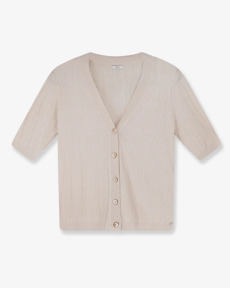 Joseph Silk and cotton cardigan with crinkled effect -  - gender_Woman Beige