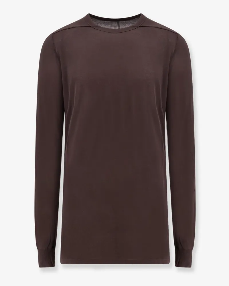 Rick Owens Sustainable viscose and silk t-shirt with logoed ribbon -  - gender_Man Grey