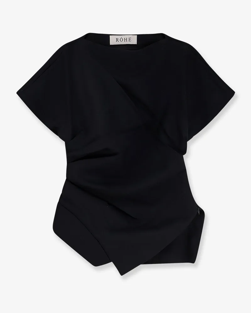 Róhe Asymmetrical viscose top -  - gender_Woman Black