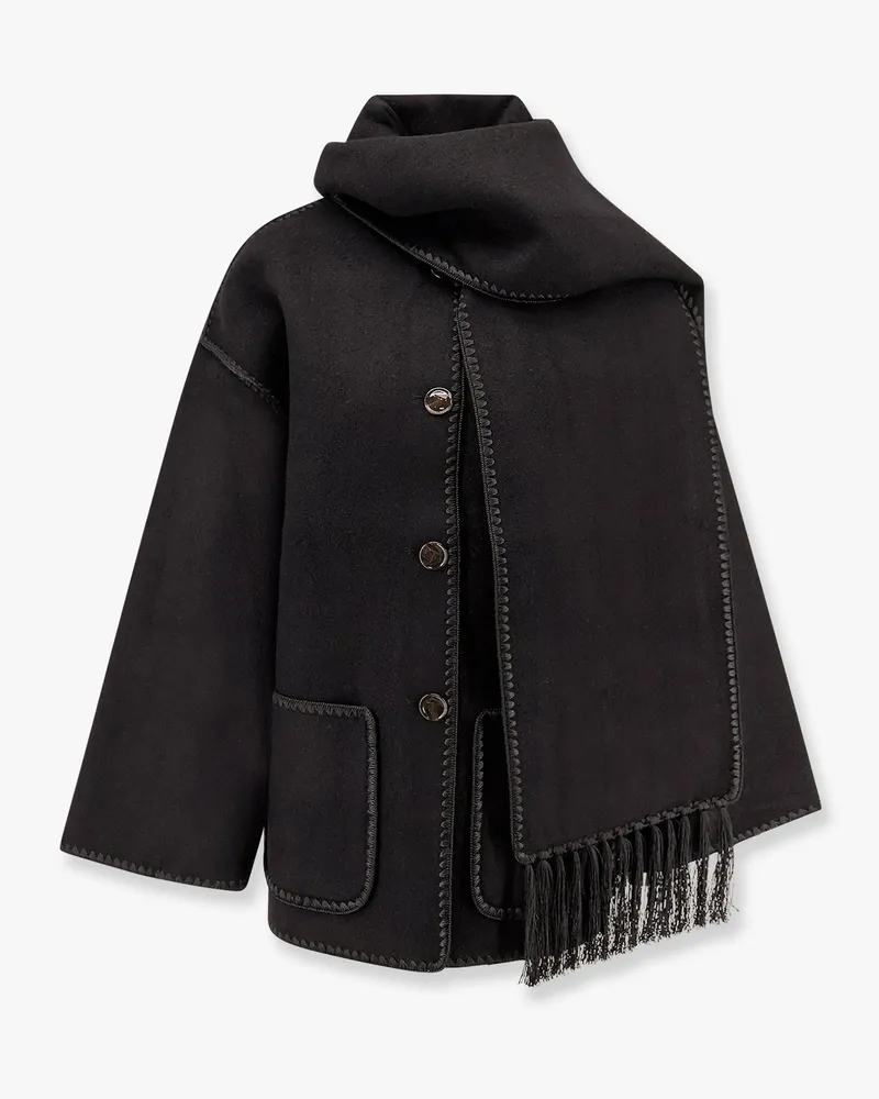Totême Embroidered Scarf Jacket in wool blend -  - gender_Woman Black