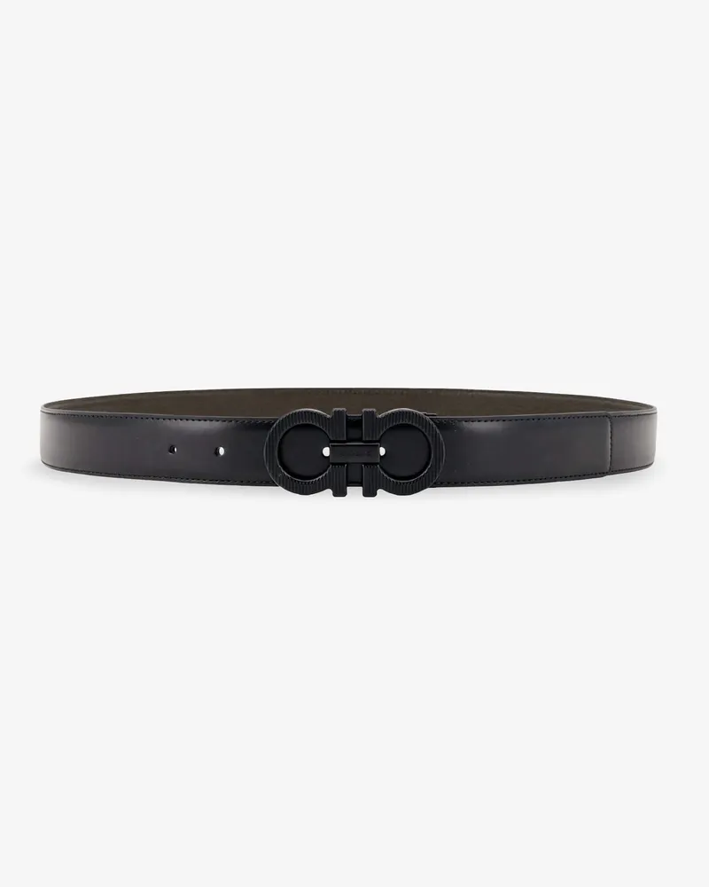 Ferragamo Reversible leather belt -  - gender_Man Black