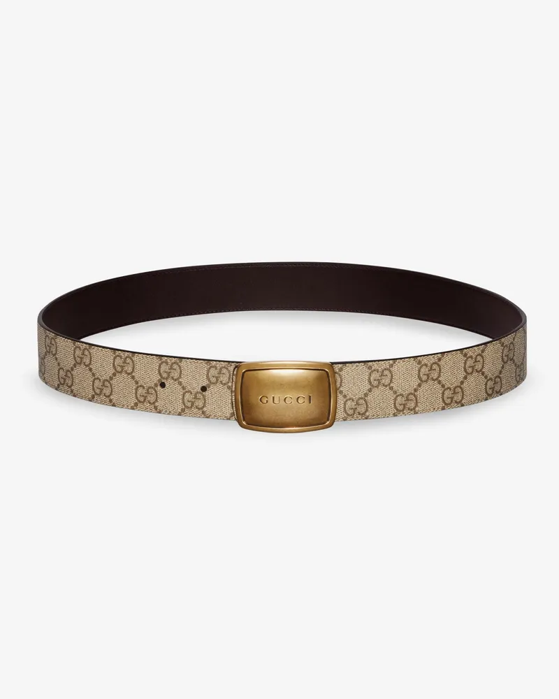 Gucci GG coated canvas belt -  - gender_Man Beige