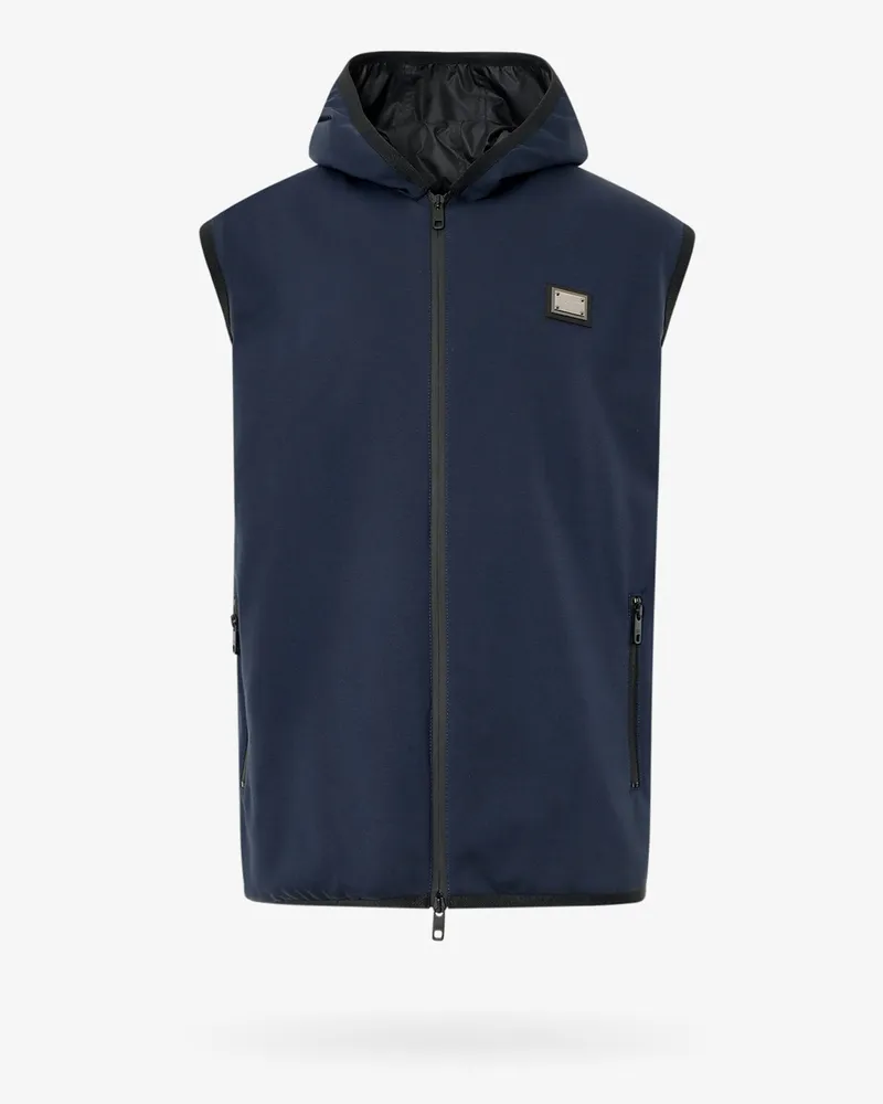 Dolce & Gabbana Sleeveless jacket with hood -  - gender_Man Blue