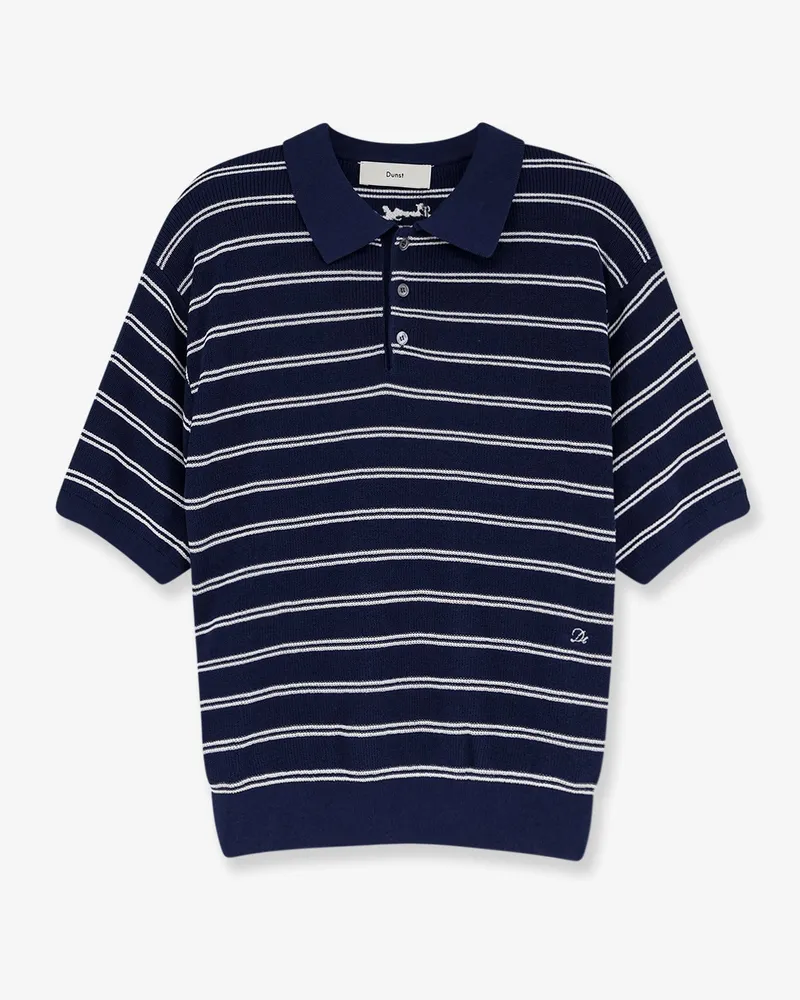 Dunst Unisex striped cotton blend polo shirt -  - gender_Woman Blue