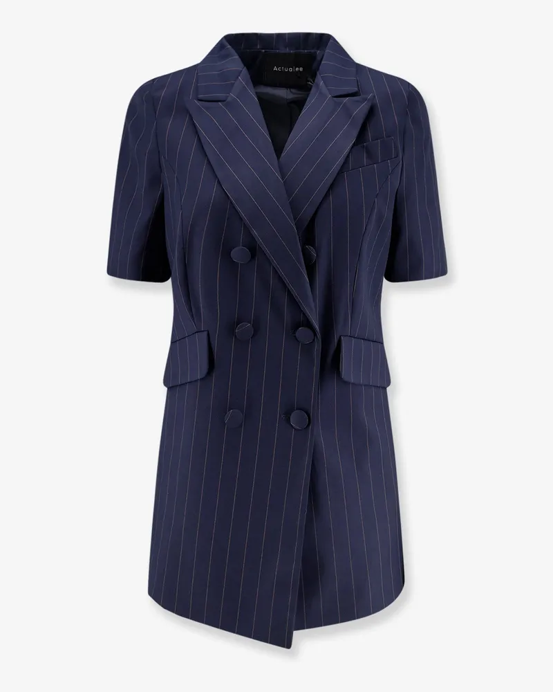 ACTUALEE Double-breasted pinstriped blazer -  - gender_Woman Blue