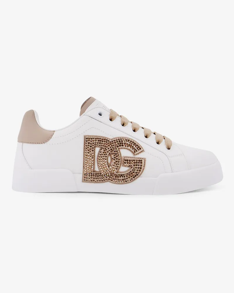 Dolce & Gabbana Portofino Light Strobel leather low-top sneakers -  - gender_Woman White
