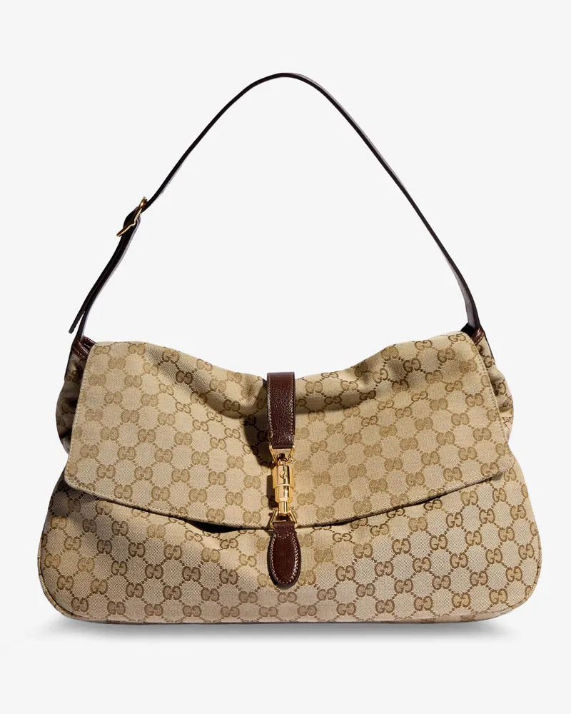 Gucci Jackie Flap GG canvas shouder bag -  - gender_Man Beige