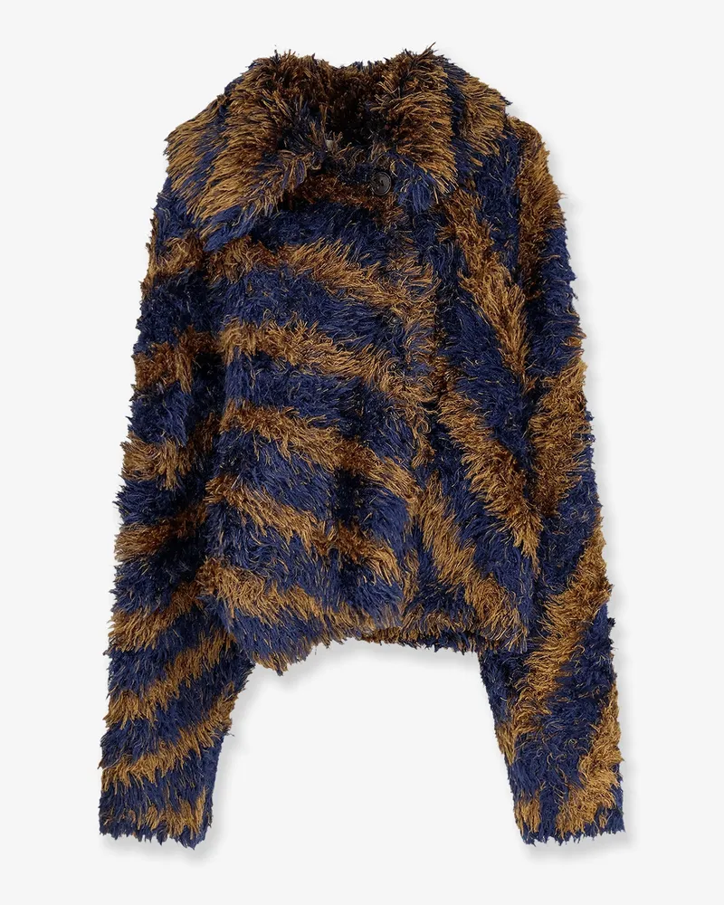 Dries van Noten Terrace frayed fabric cardigan -  - gender_Woman Blue