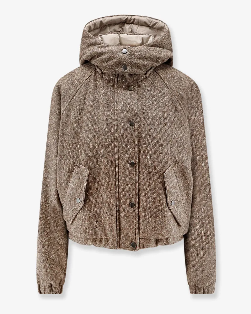 Brunello Cucinelli Mélange virgin wool blend jacket -  - gender_Woman Brown