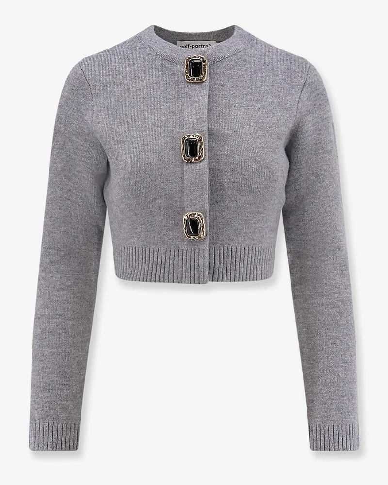 Self-Portrait Cropped wool cardigan -  - gender_Woman Grey