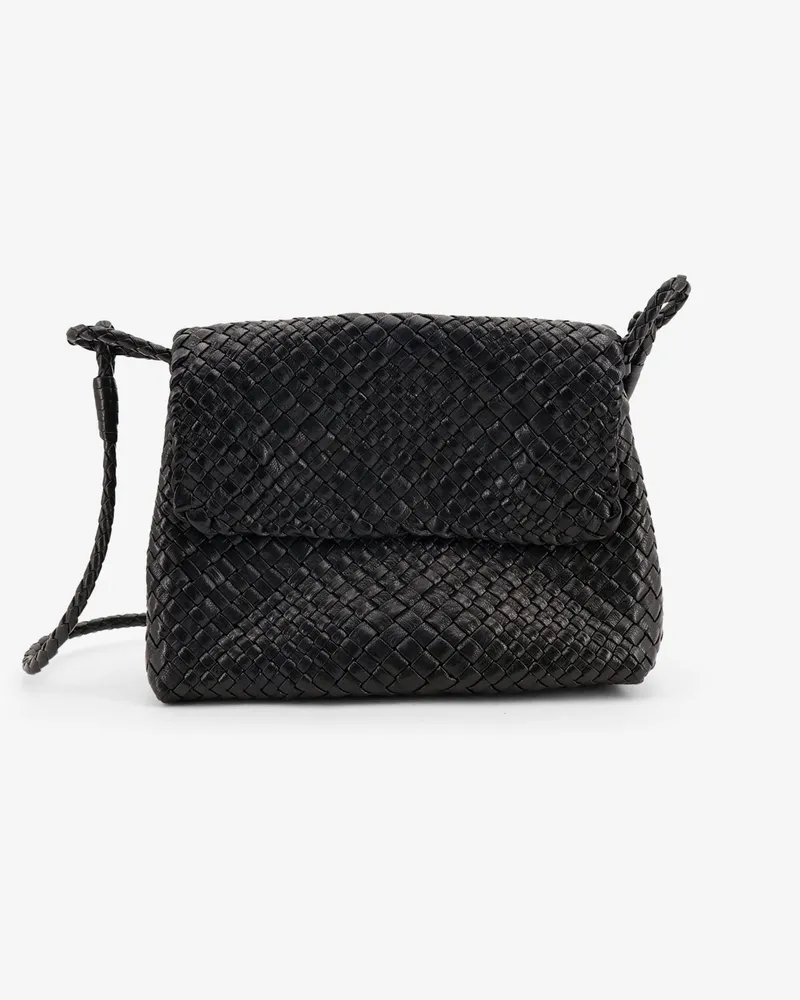 IBELIV Paris vegetable-tanned leather crossbody bag with woven pattern -  - gender_Woman Black