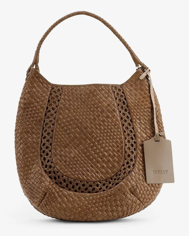 IBELIV Lamia vegetable leather shoulder bag with woven pattern -  - gender_Woman Grey