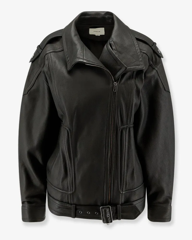 Vince Oversized leather jacket -  - gender_Woman Grey