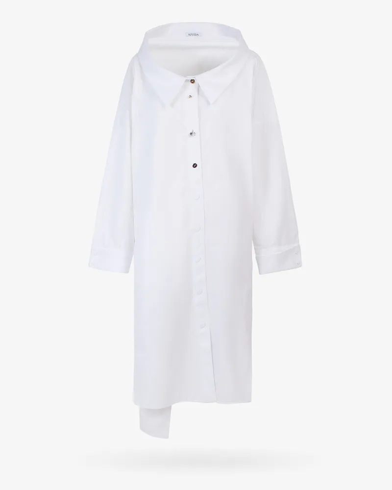 KRIZIA Cotton dress with asymmetric neckline -  - gender_Woman White