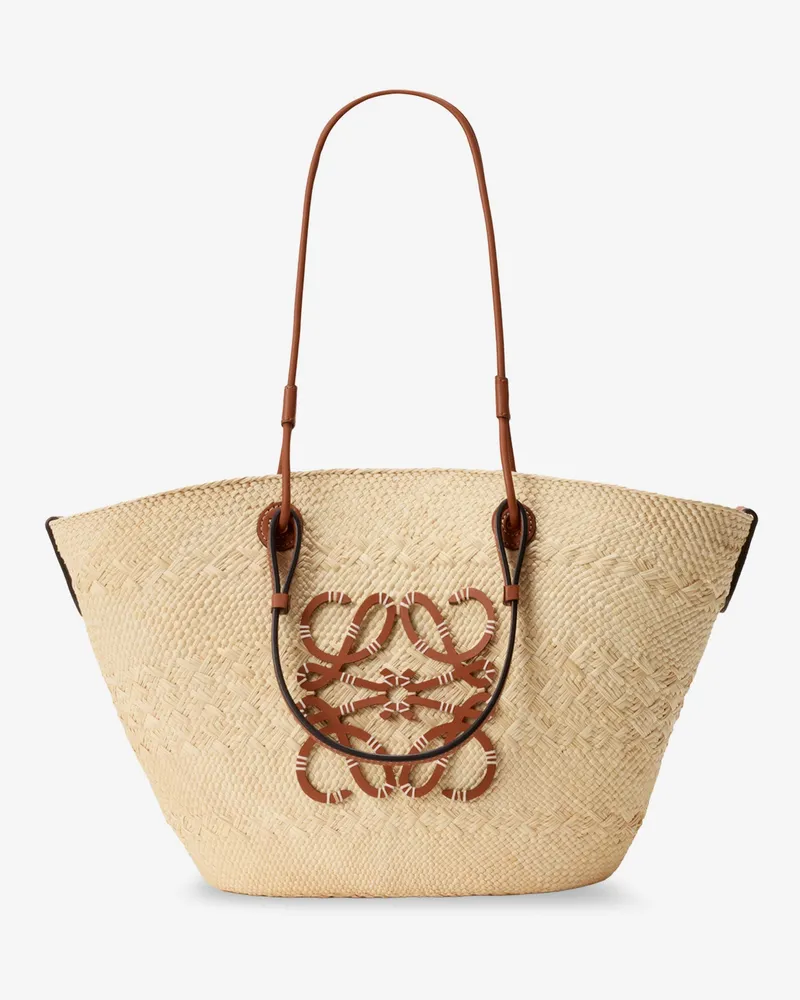 Loewe Paula's Ibiza leather and iraca palm shoulder bag -  - gender_Woman Beige