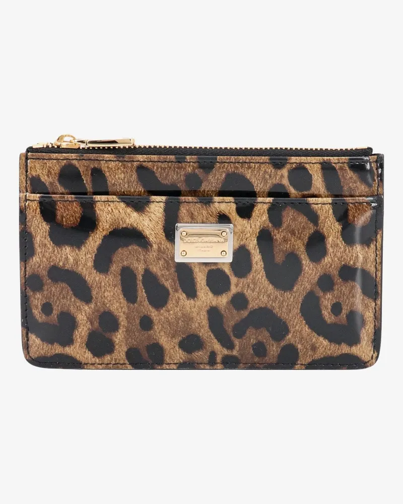 Dolce & Gabbana Patent leather card holder with animal print -  - gender_Woman Animal