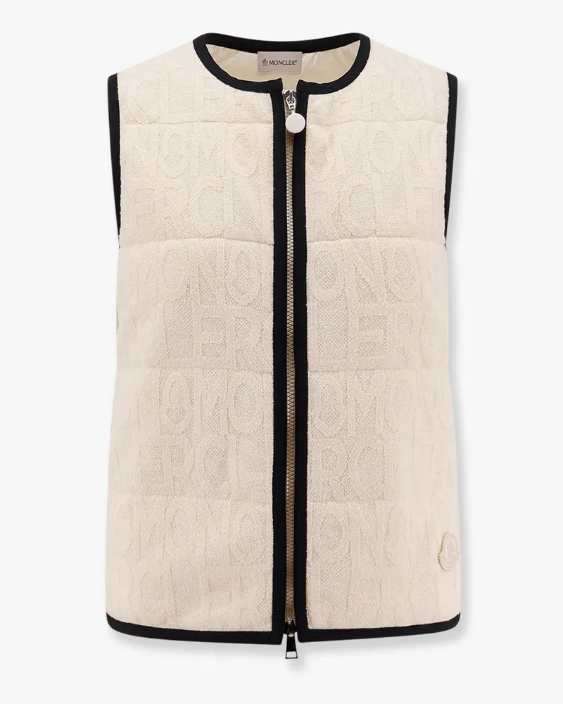 Moncler Padded cotton blend vest with all-over logo -  - gender_Woman 