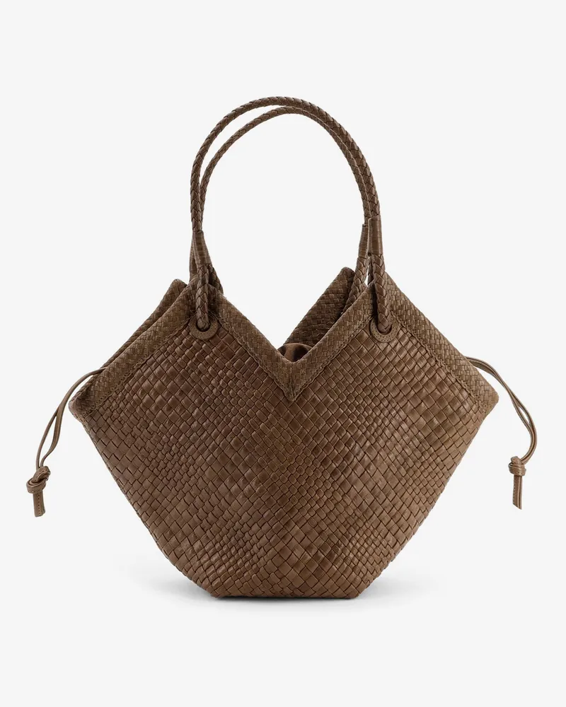 IBELIV Trinity Medium vegetable-tanned leather shoulder bag with a woven pattern -  - gender_Woman Brown