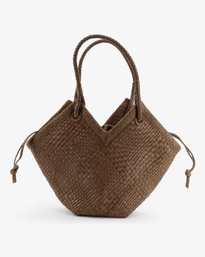 IBELIV Trinity Medium vegetable-tanned leather shoulder bag with a woven pattern -  - gender_Woman Brown