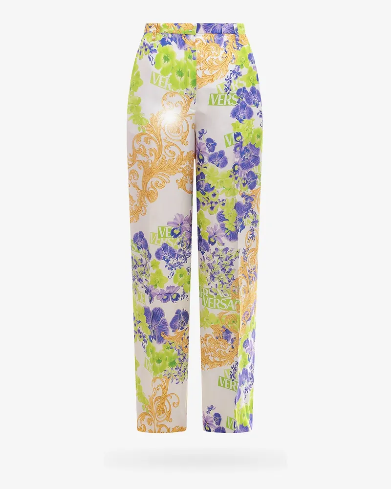Versace Viscose  trouser with  orchid print - VERSACE - gender_Woman Green
