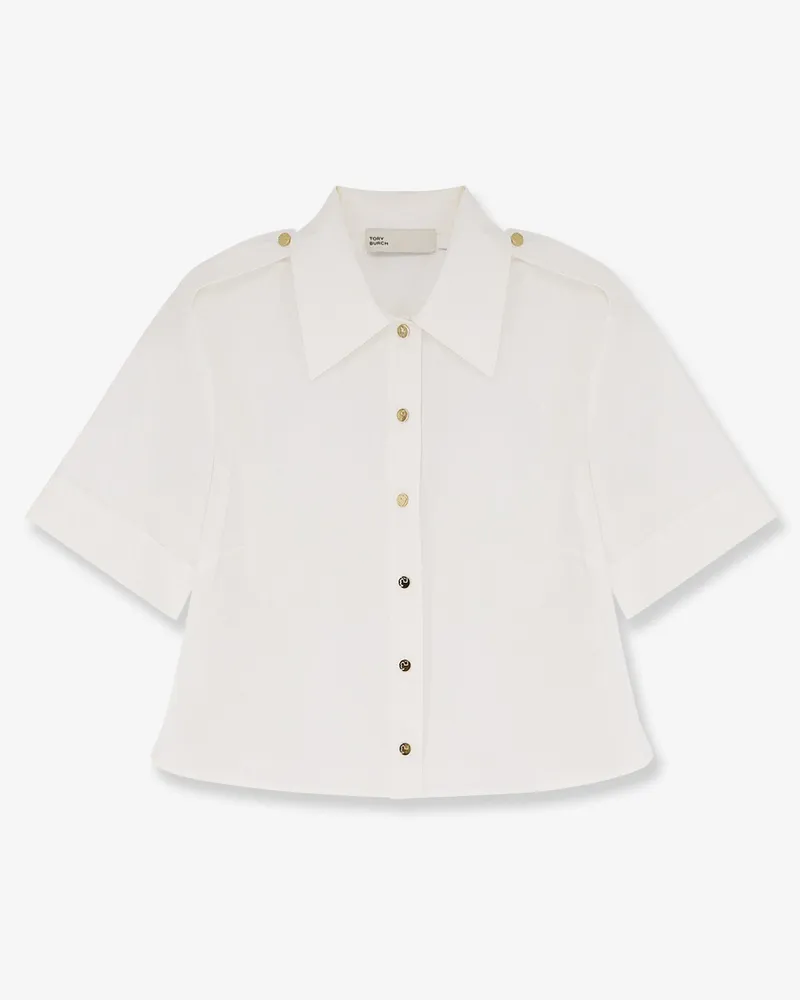 Tory Burch Camp stretch cotton shirt -  - gender_Woman White