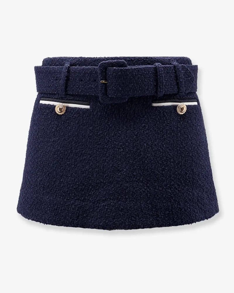 Self-Portrait Bouclé miniskirt with shorts -  - gender_Woman Blue