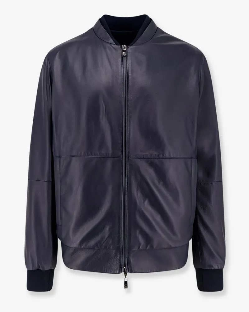 Corneliani Reversible leather jacket -  - gender_Man Blue