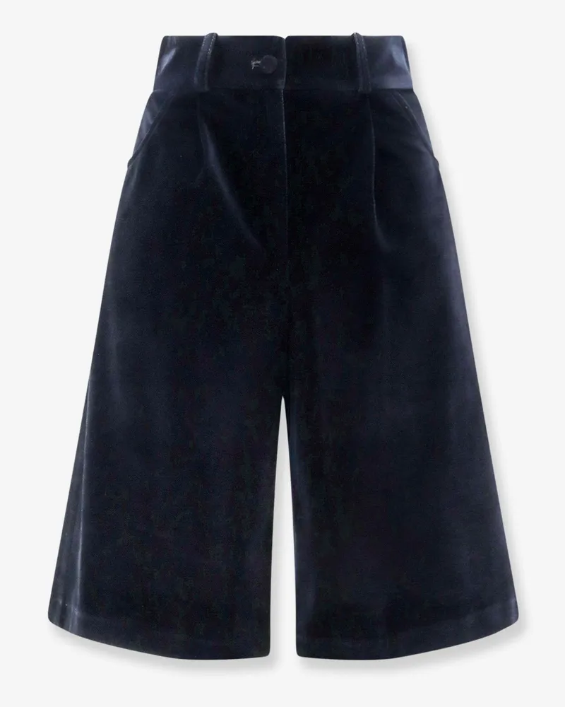 ACTUALEE Velvet Bermuda shorts -  - gender_Woman Blue