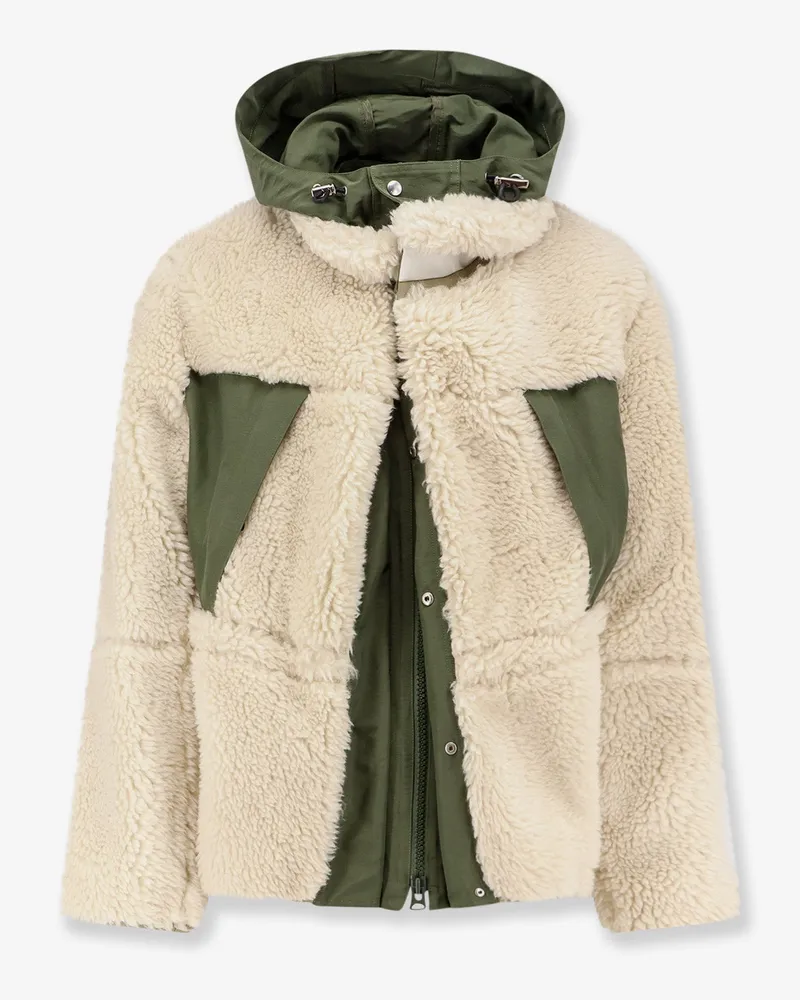 Sacai Eco shearling and nylon jacket -  - gender_Man Green