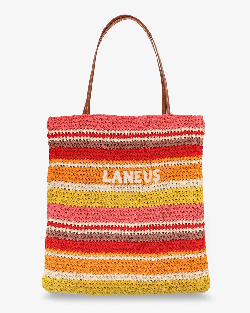 Laneus Crochet shoulder bag with embroidered front logo -  - gender_Woman Multicolor