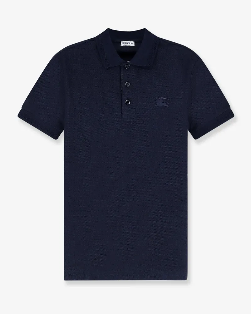 Burberry Cotton polo shirt with embroidered logo -  - gender_Man Blue