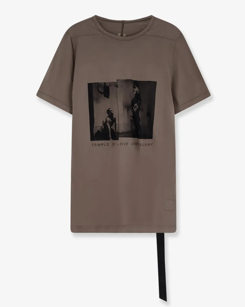 DRKSHDW by Rick Owens Cotton T-shirt with Level print on the front -  - gender_Man Grey