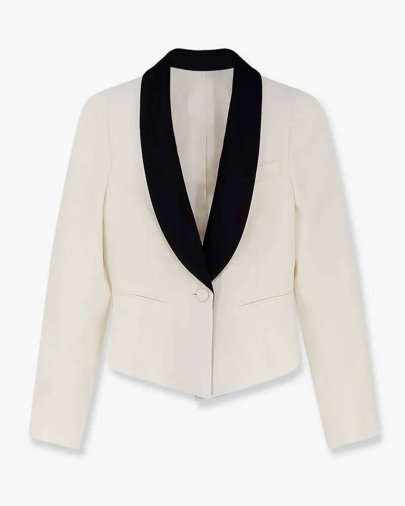 Alexander McQueen Wool blazer with satin lapel -  - gender_Woman White