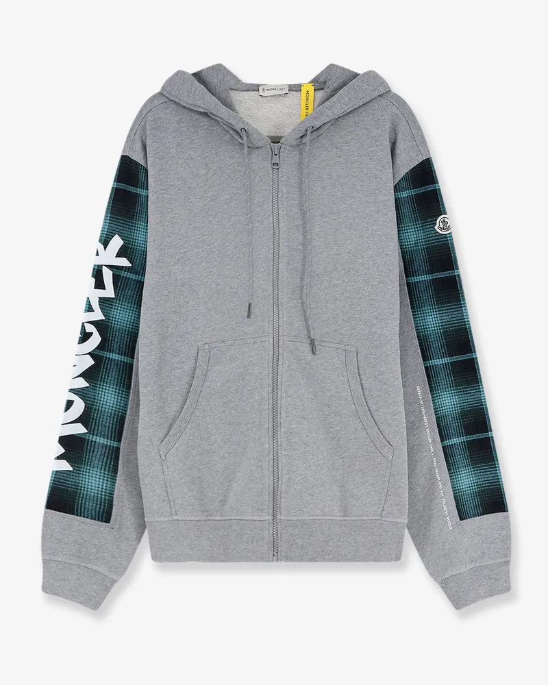 Moncler Cotton zip-up hoodie -  - gender_Man Grey