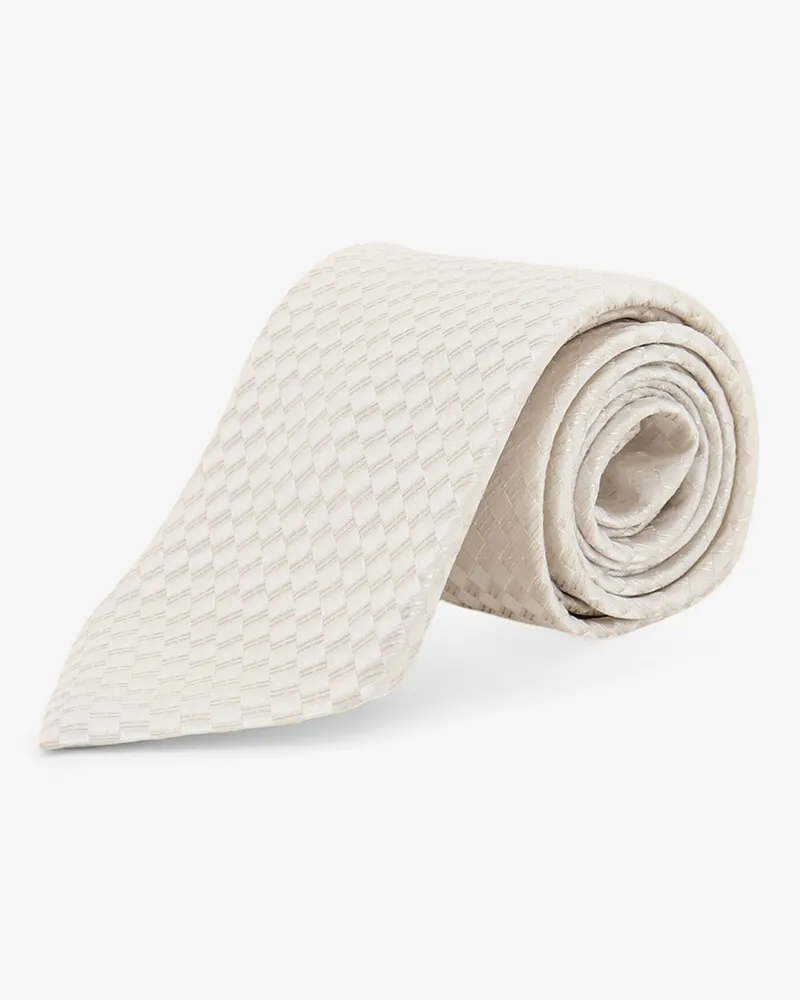 Tom Ford Silk tie with geometric pattern -  - gender_Man White