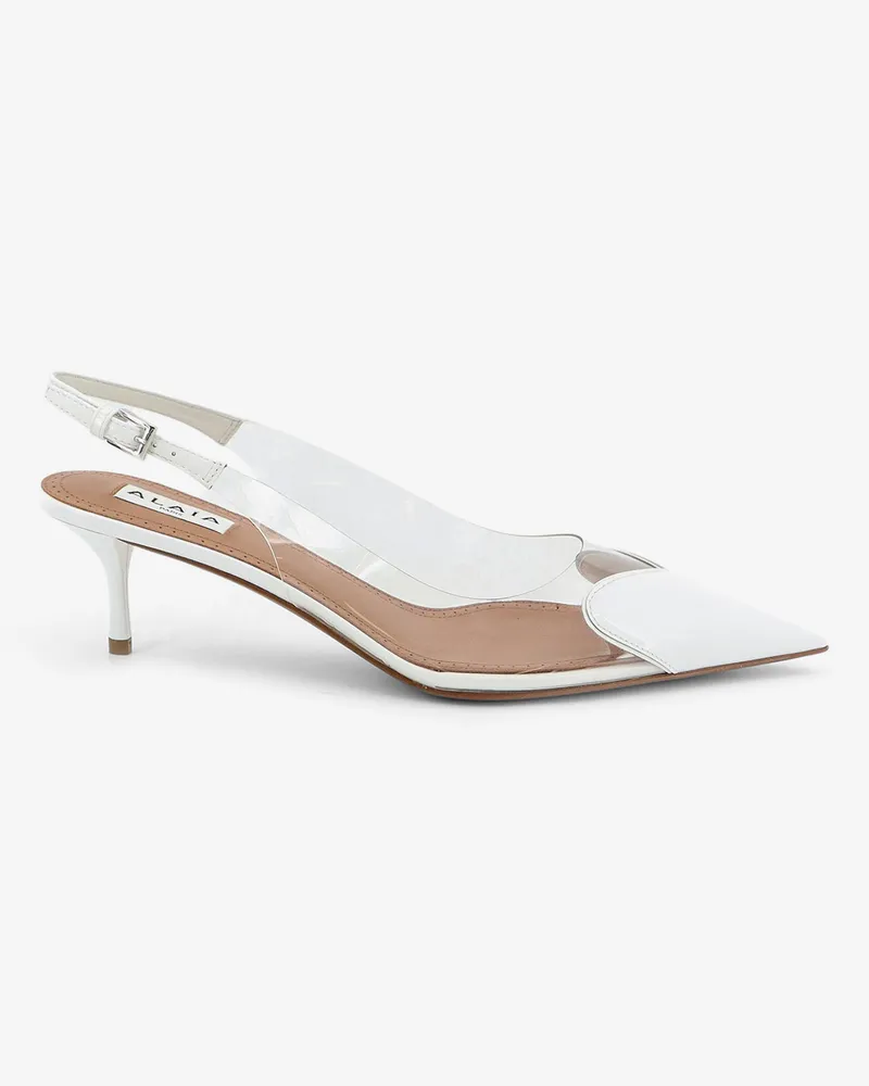 Alaïa Le Coeur Slingback PVC and leather pumps -  - gender_Woman White