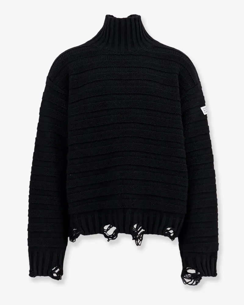 Maison Margiela Wool blend sweater with distressed effect -  - gender_Man Black