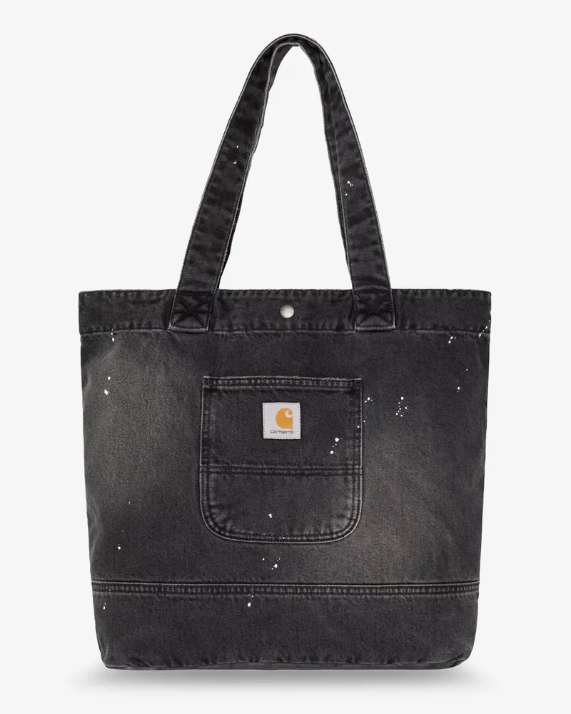 Carhartt WIP Used-effect black denim shopping bag -  - gender_Man Black
