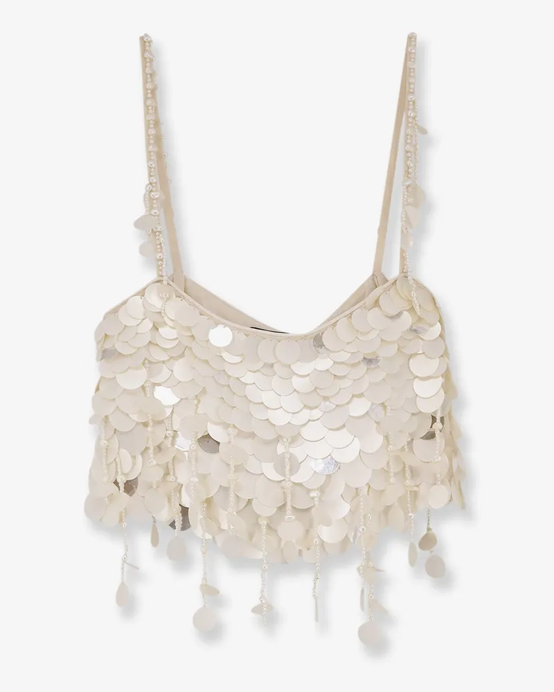 Retrofête Eudora top with macro-sequins -  - gender_Woman White