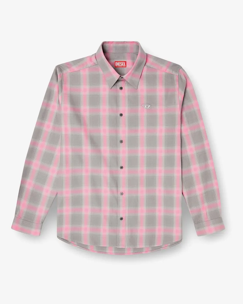Diesel S-Simply Check cotton blend shirt -  - gender_Man Pink