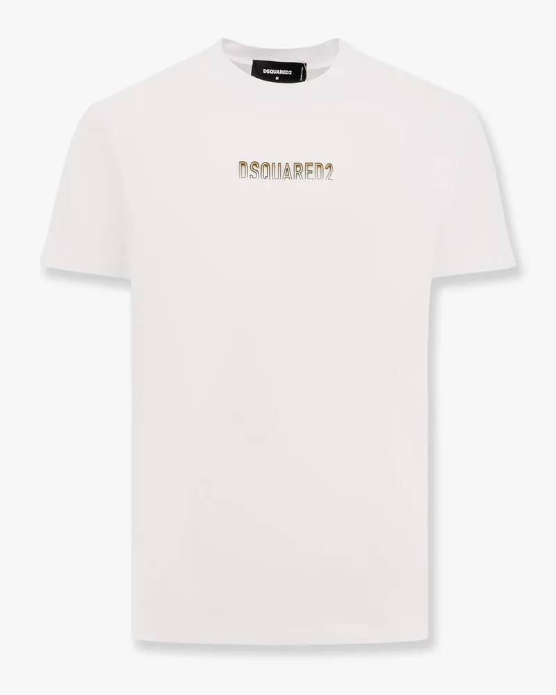 Dsquared2 Cotton t-shirt with frontal embossed logo -  - gender_Man White