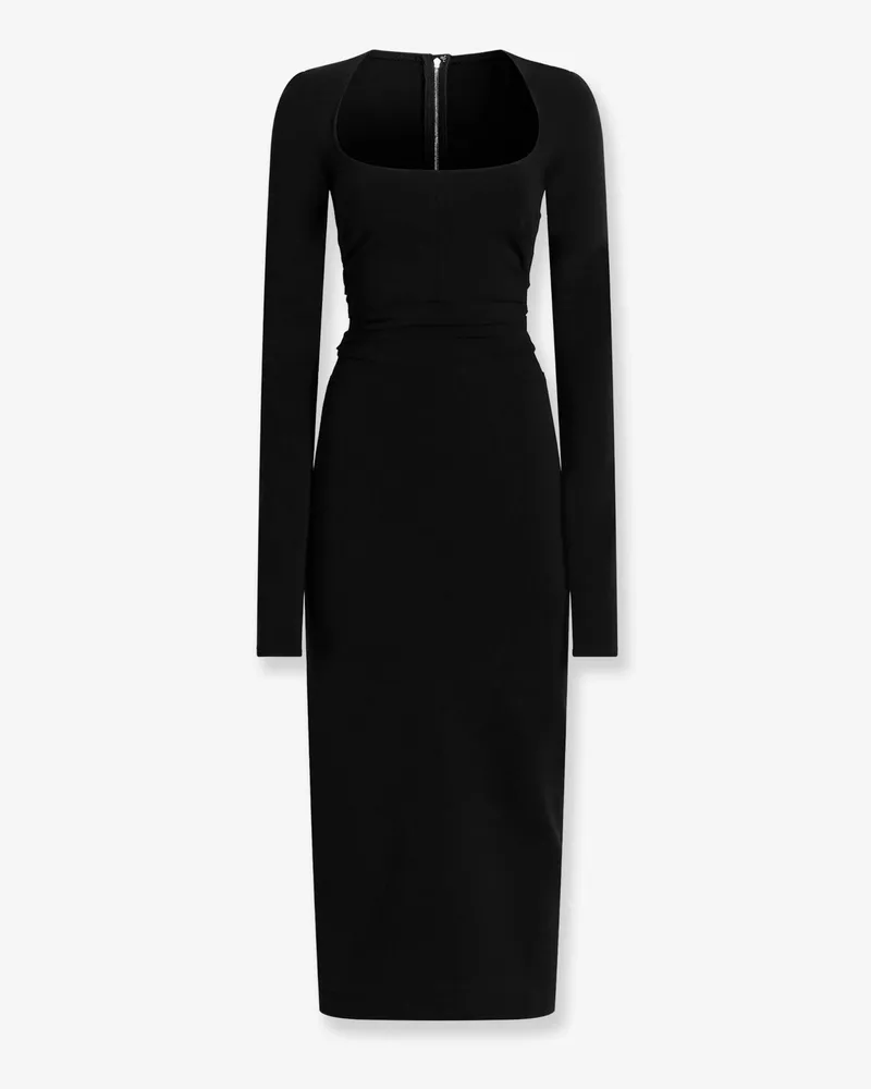 Dolce & Gabbana Long jersey dress with side drape -  - gender_Woman Black
