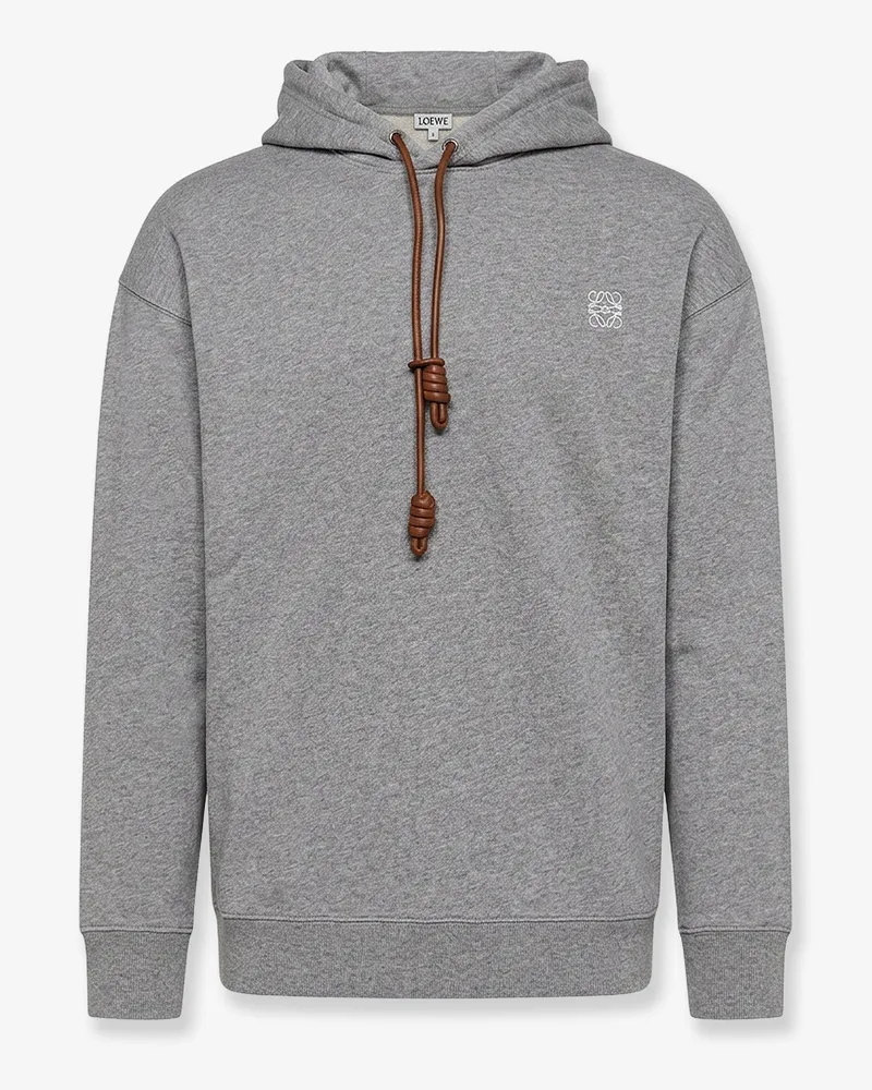 Loewe Cotton sweatshirt with front embroidered logo -  - gender_Man Grey