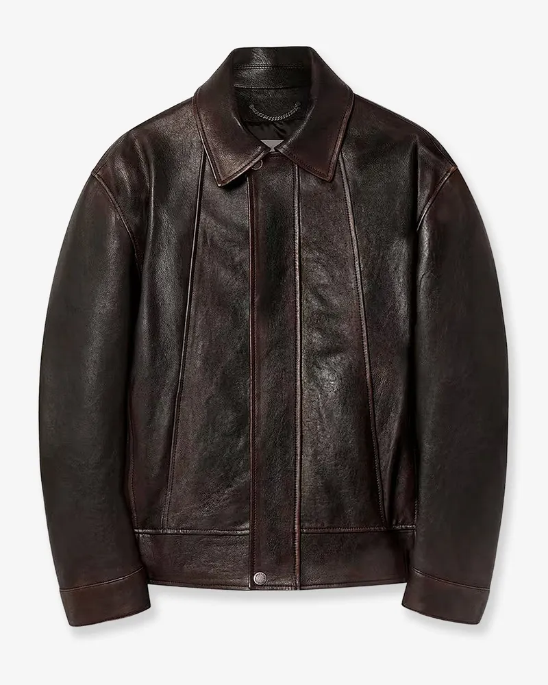 Golden Goose Prince leather bomber -  - gender_Man Brown