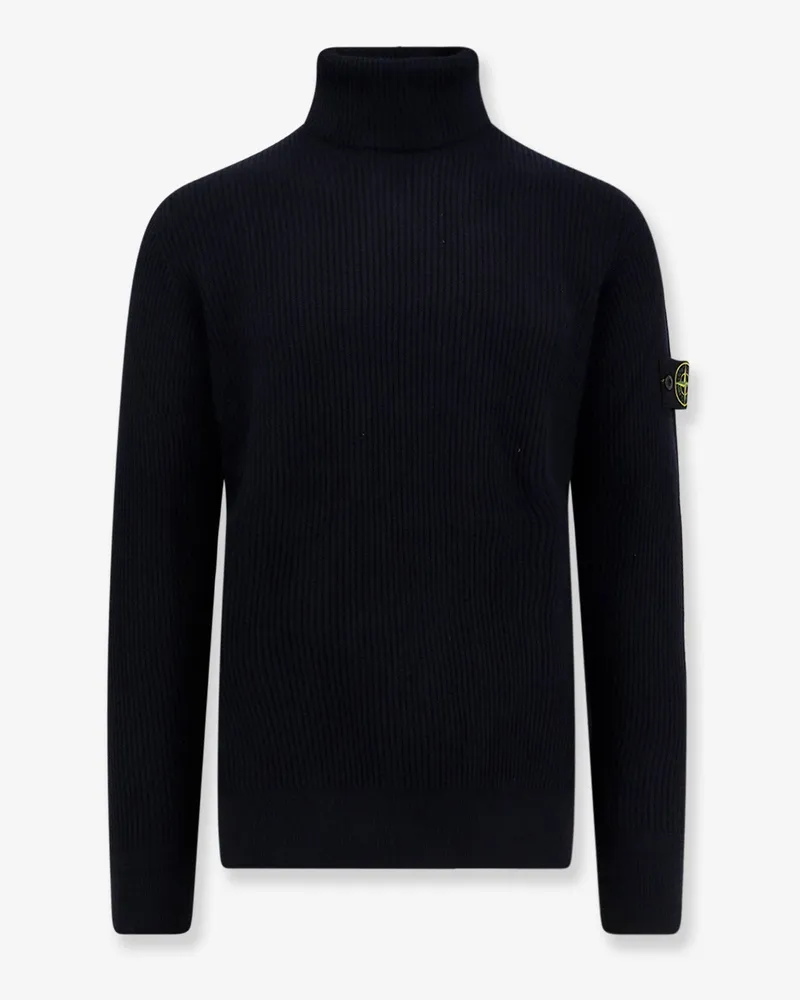 Stone Island Turtleneck certified virgin wool sweater -  - gender_Man Blue