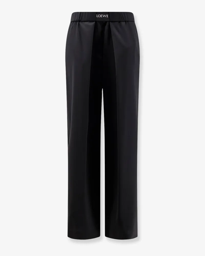 Loewe Wool trousers with Logo detail -  - gender_Woman Black
