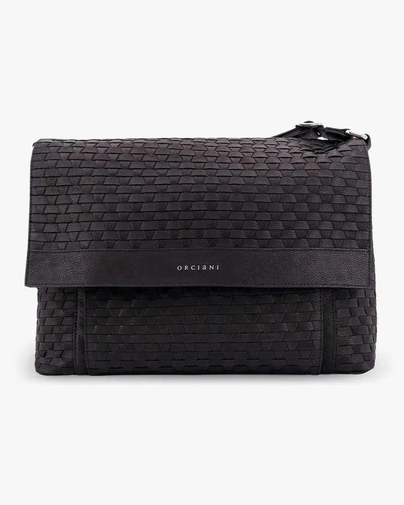 Orciani Leather shoulder bag with interwined motif -  - gender_Man 