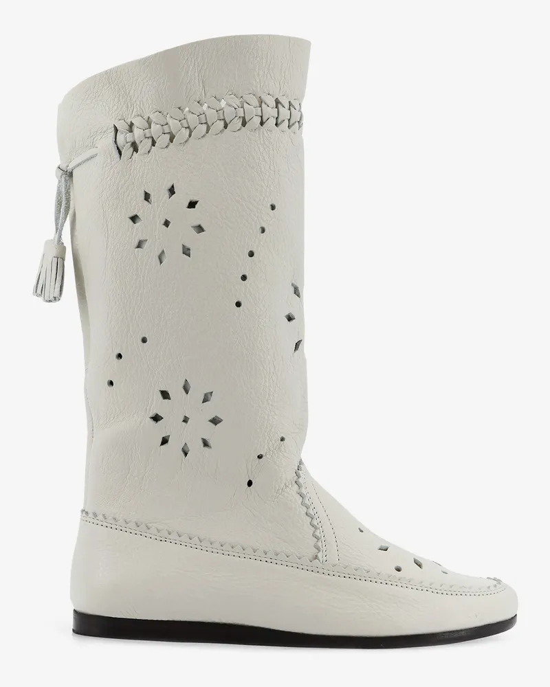 Isabel Marant Welky leather boots with cut-out details -  - gender_Woman White