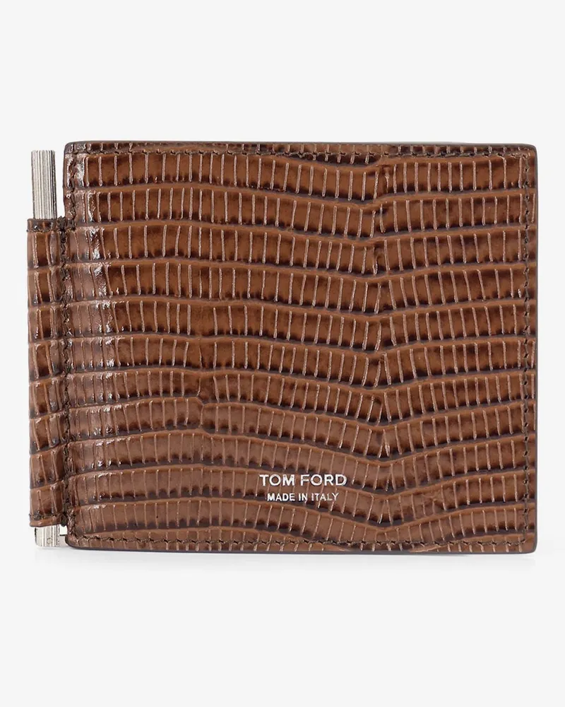 Tom Ford T-Line Money Clip Leather Wallet -  - gender_Man Brown